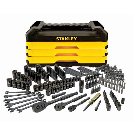 stanley 203 pc mechanics tool set with metal storage box|Amazon.com: Stanley Mechanic Tool Set.